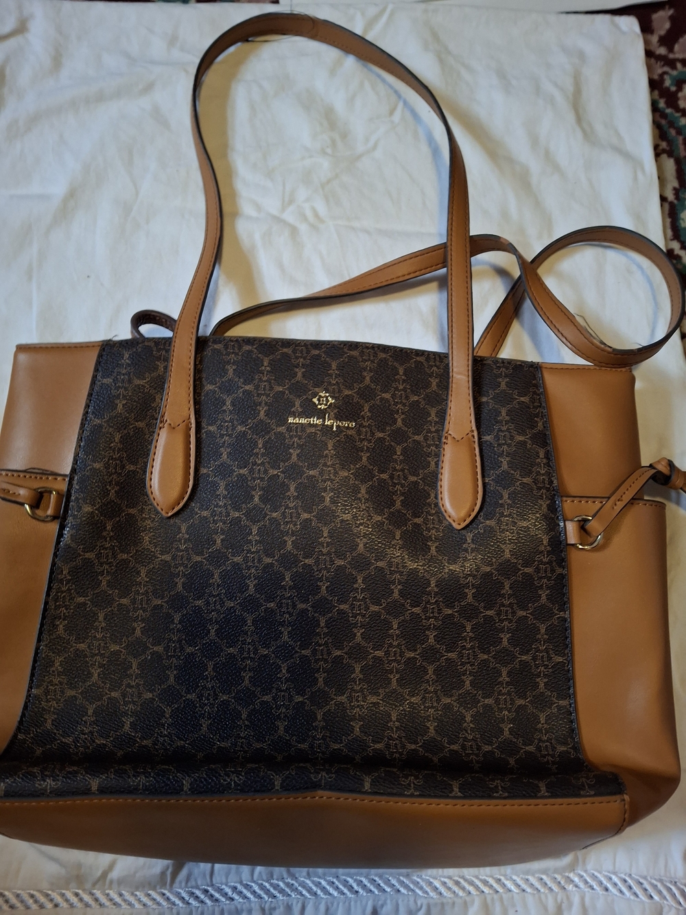 Nanette Lepore Brown Patterned Tote Bag